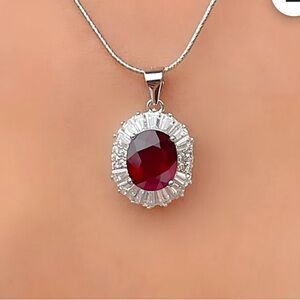 Elegant Ruby Pendant Necklace